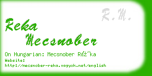 reka mecsnober business card